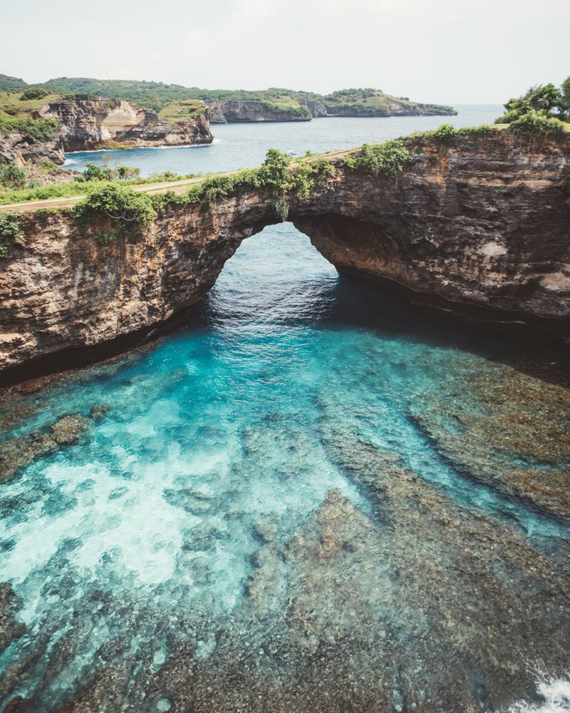 Amazing blue lagoon with cliff archway