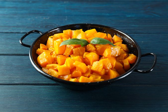 Concept of tasty homemade dish - baked pumpkin