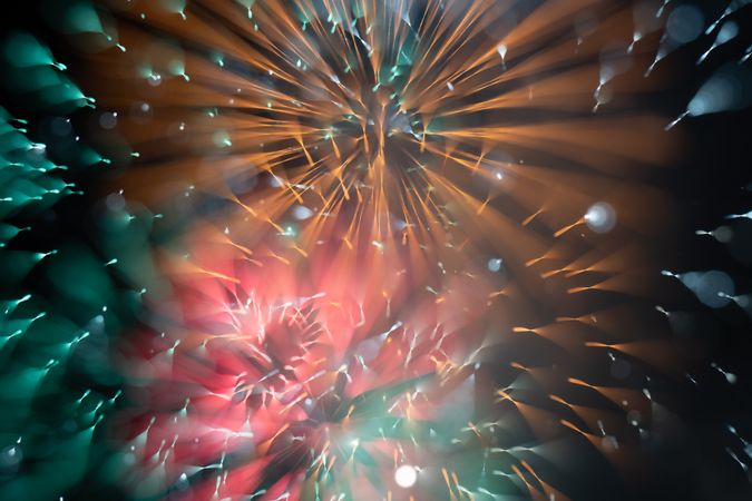 Bright fireworks on night sky