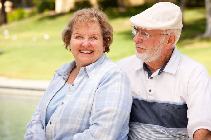 Happy Mature Couple in The Park