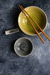 Asias table setting with chopsticks