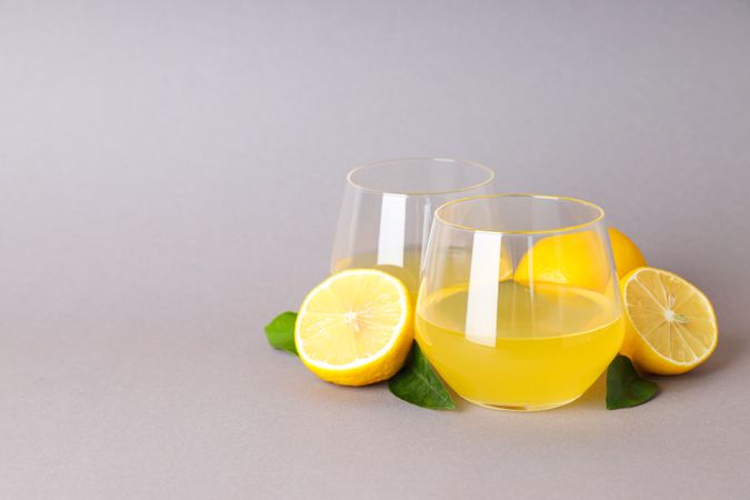 Concept of fresh summer drink - Limoncello cocktail
