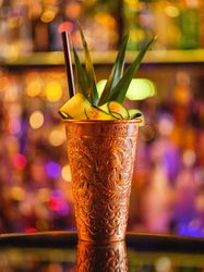 Moscow mule cocktail with cucumber