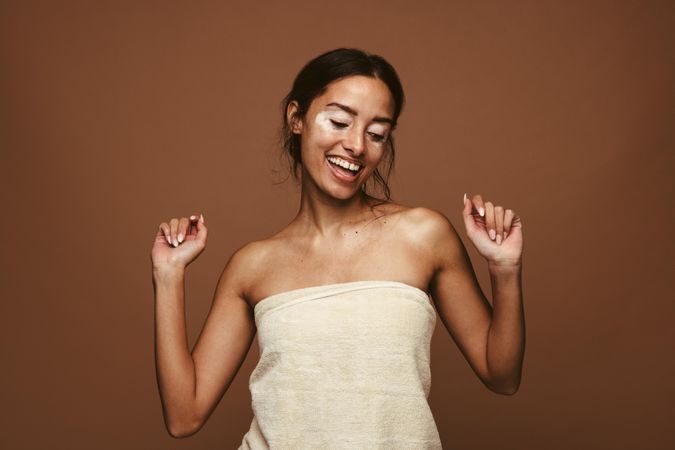 Woman with vitiligo happy in her own skin