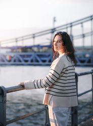 Woman enjoying view  on the waterfront