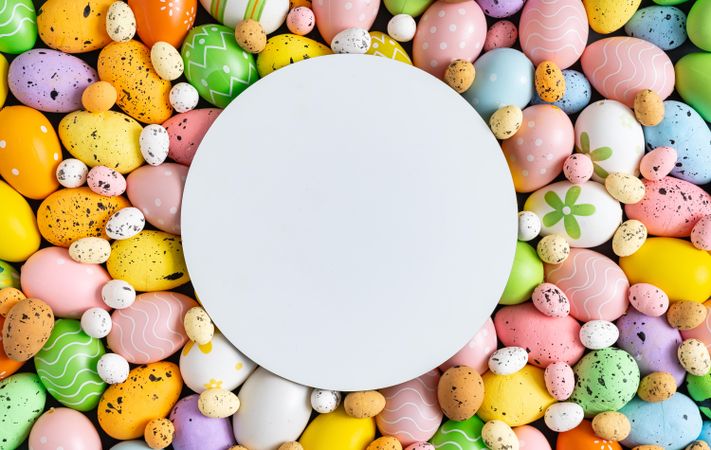 Texture of pastel eggs with  circle