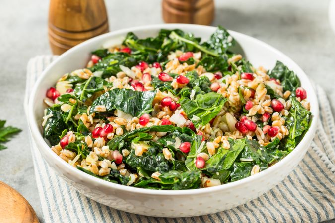 Hearty Fall Farro Kale Salad