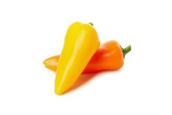 Fresh tasty peppers isolated on blank background