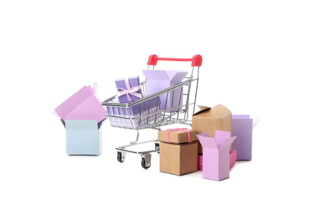 Concept of shopping, discounts, isolated on light background