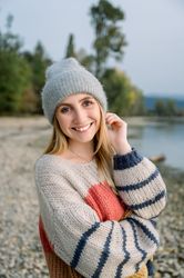 Smiling woman in warm clothes