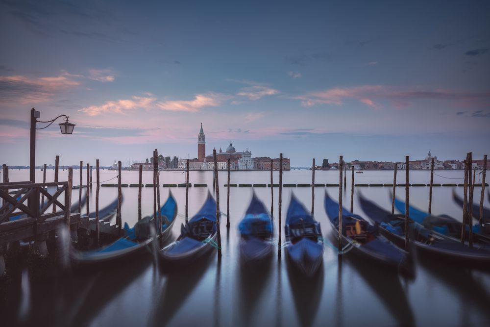 Gondolas and San Giorgio Maggiore church, Venice