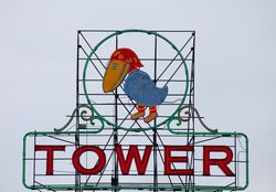 Jayhawk State Theatre sign, Topeka, Kansas