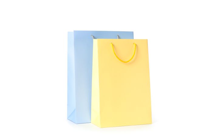 Color paper bags isolated on blank background