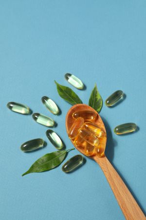 Immunity support capsules - Omega, health care concept