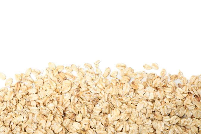Oatmeal flakes frame isolated on blank background
