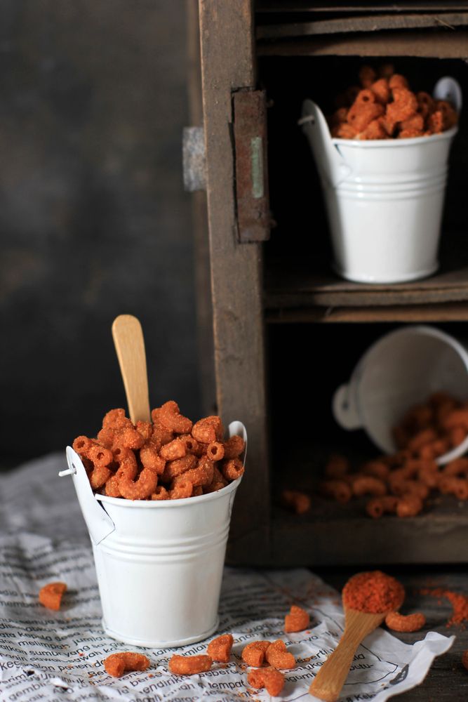 Spicy Crispy Macaroni, Popular Snack in Bandung, Indonesia