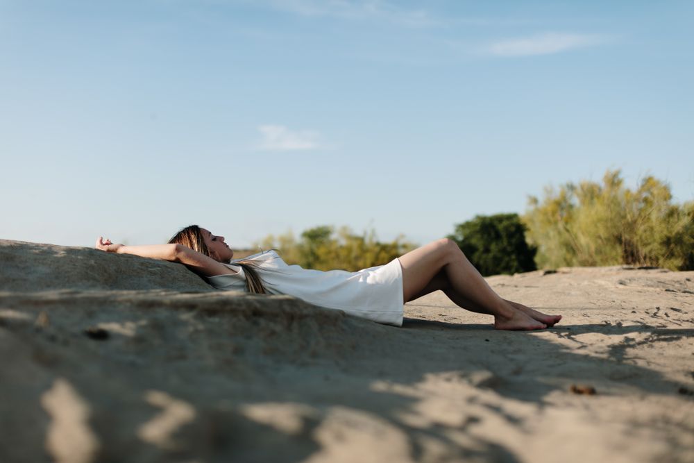 Young female lying on the ground