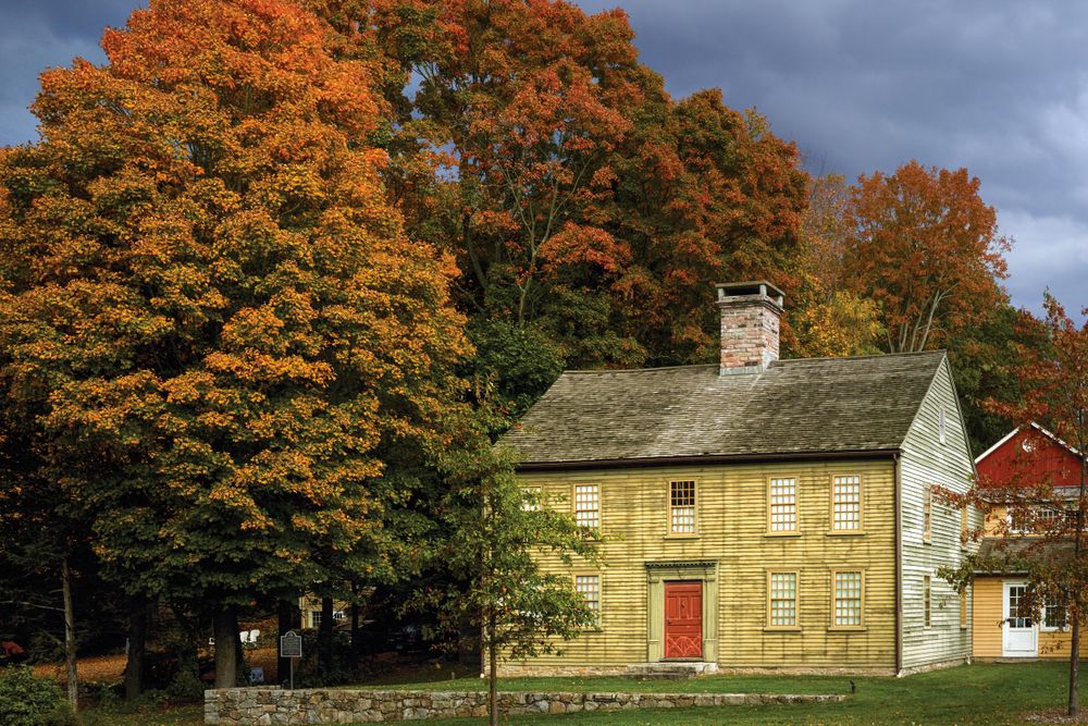 The Sloan-Raymond-Fitch house in autumn, Wilton, Connecticut