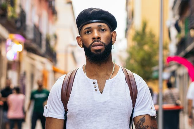 Portrait of a stylish Black man outdoors