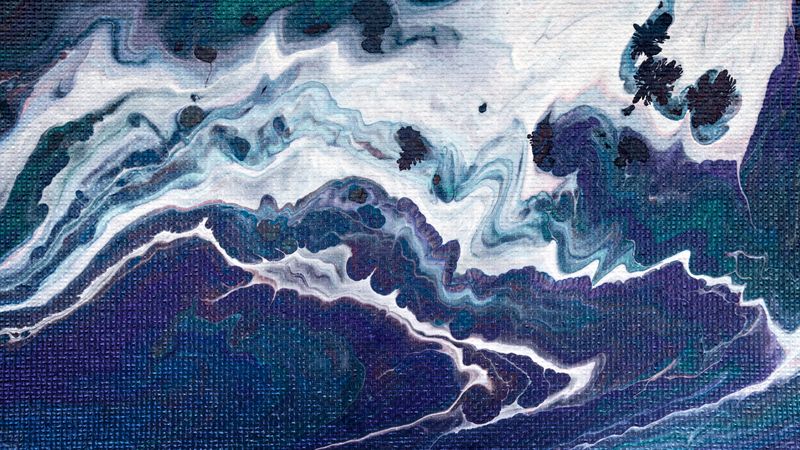 Blue Fluid Art, Abstract Acrylic Background