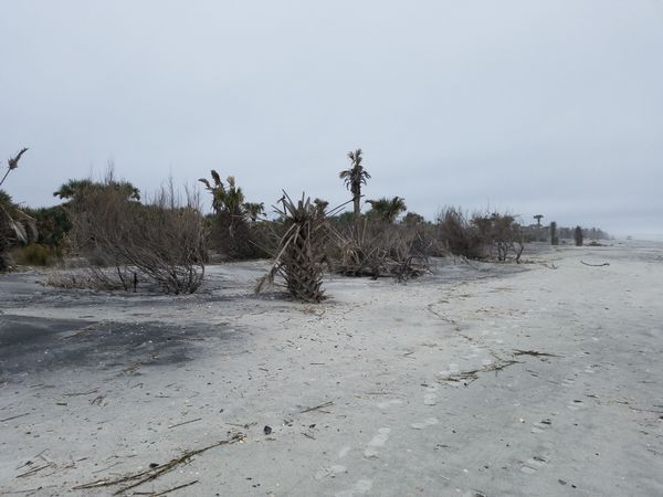 Empty beach after storm