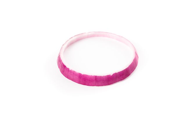 Ring of red onion isolated on plain background