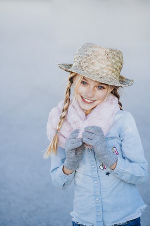 Stylish girl looking at camera