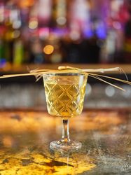 Tropical cocktail served in bar