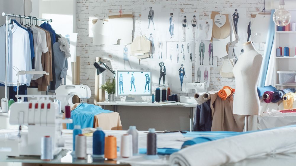 Shot of a Sunny Fashion Design Studio.