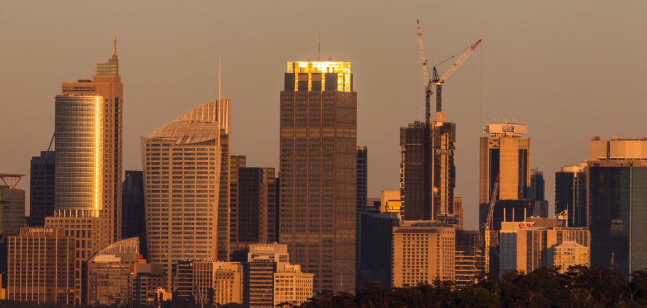 Sydney cityscape at sunrise in Australia