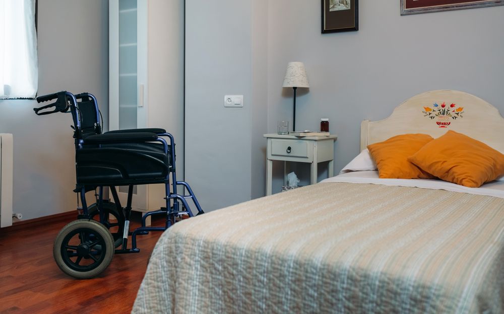 Clinic room with wheelchair