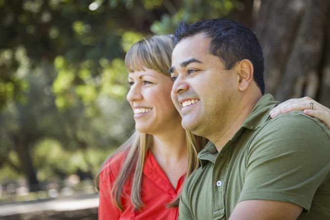 Smiling Couple Portrait at the Park