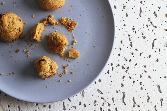 Tasty homemade cookies with chocolate crumbs