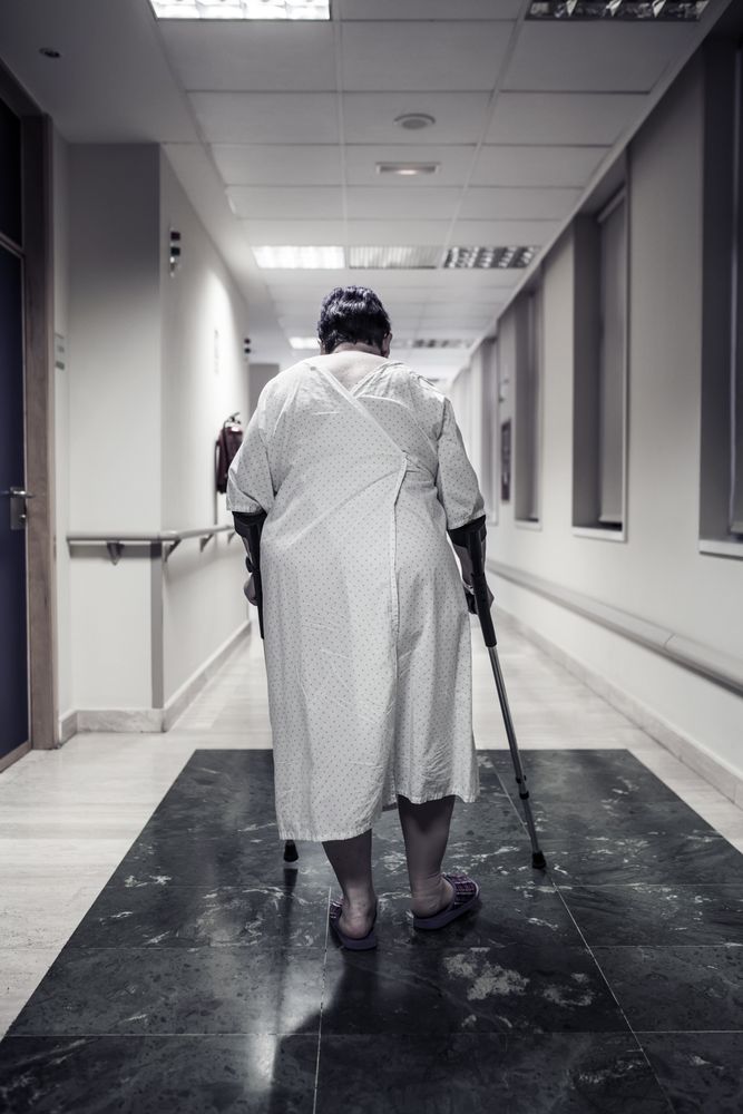Mature woman hospitalized