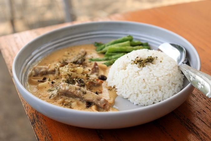 Beef Creamy Mushroom with Steamed Rice