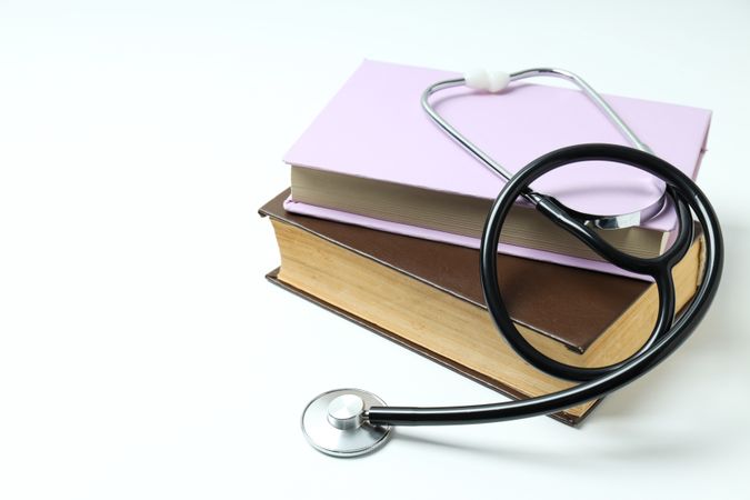 Concept of different professional books - medicine books