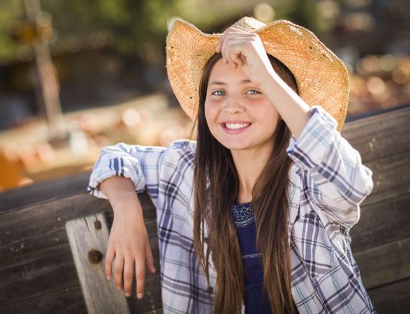 Portrait of Girl at the Pumpkin Patch