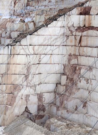 Steps in rough stone quarry