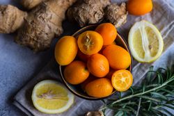 Bowl of kumquat fruits