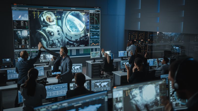 Mission Control Celebrates Animal Astronaut Success.