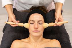 Female client receiving beauty treatment
