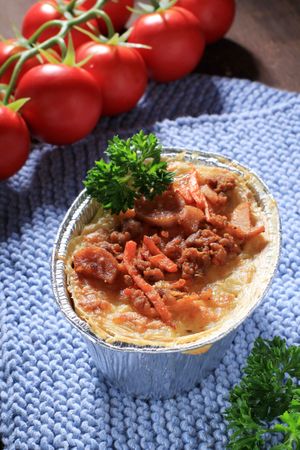 Macaroni Schotel with Sausage Topping