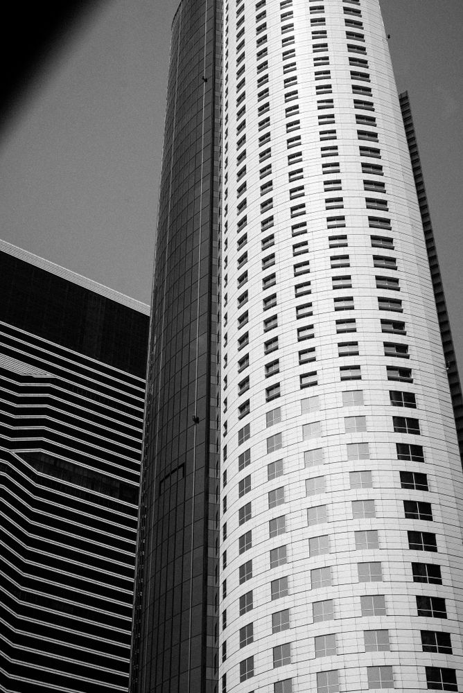 B&W shot of high rise building