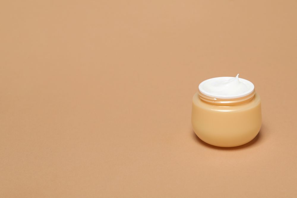 Concept of skin care, cream cosmetic, space for text