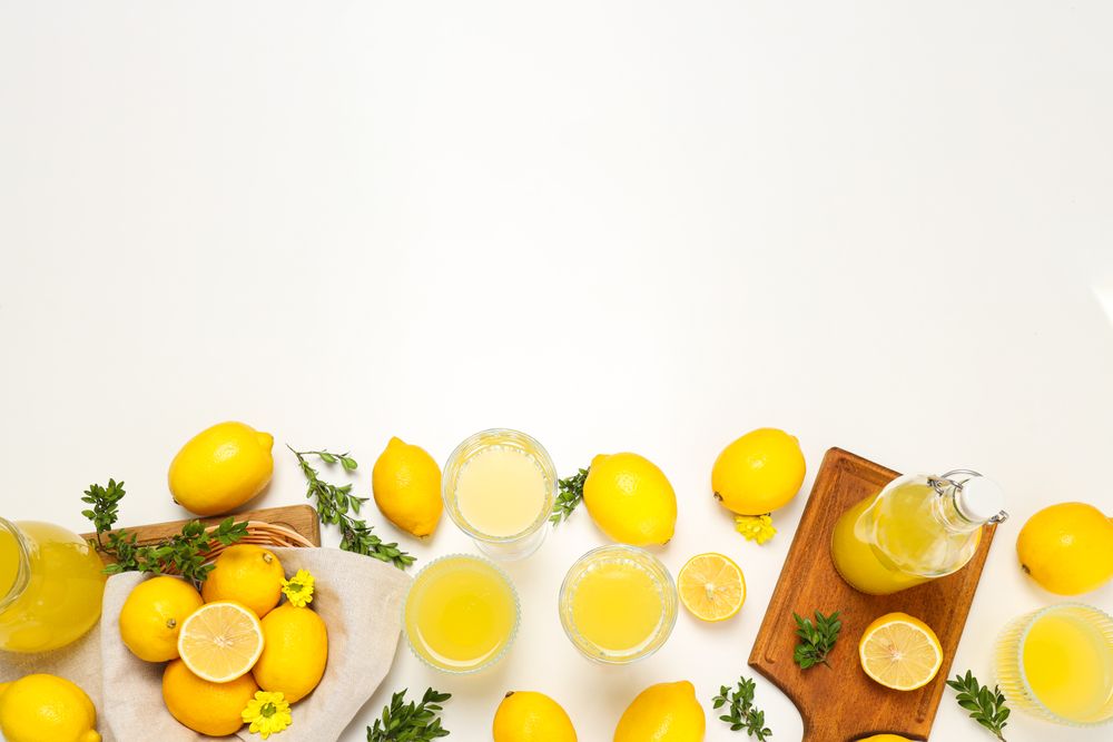Concept of fresh summer drink - Limoncello cocktail