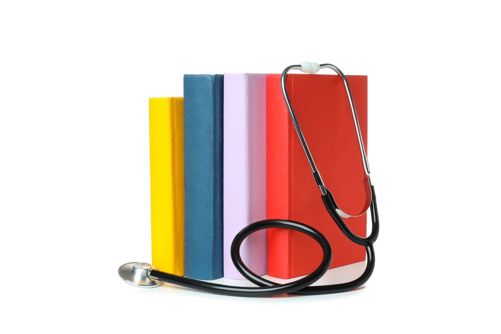 Concept of medical education, isolated on light background