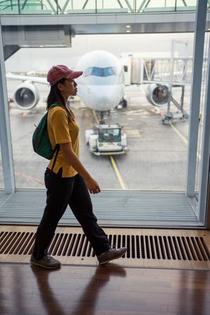 Woman walking at airport