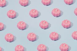 Autumn pattern in pastel pink and blue