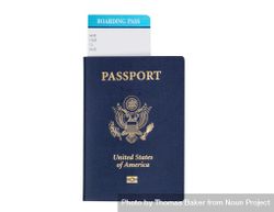 United States Passport on plain background bDkOr4