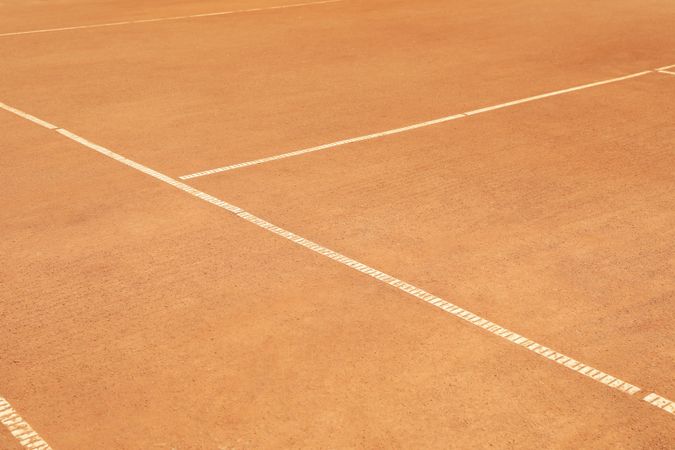 Clay tennis court background, space for text